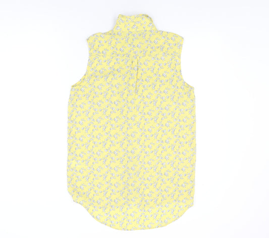 Womens UK Size 10 NEXT Yellow Basic Button-Up