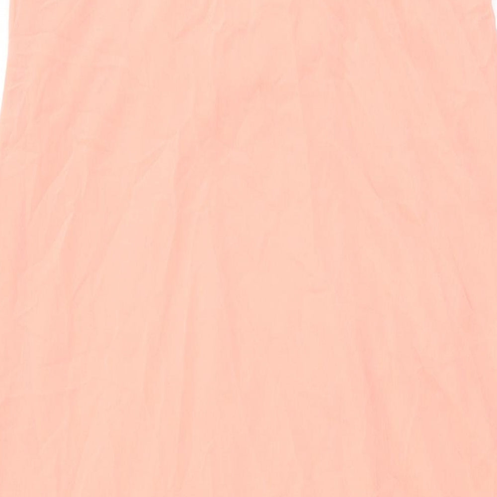 Boohoo Womens Pink Polyester Maxi Size 10 Round Neck Pullover