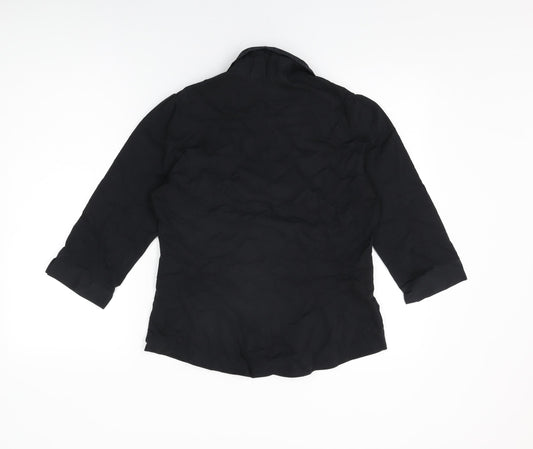 Womens UK Size 12 Marks and Spencer Black Basic Button-Up