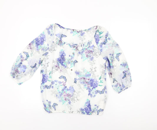 Womens UK Size 8 BHS White Basic Blouse
