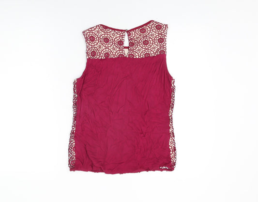Womens UK Size M Oasis Red Basic T-Shirt