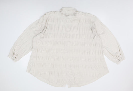 ASOS Womens Beige Polyester Basic Button-Up Size 18 Collared