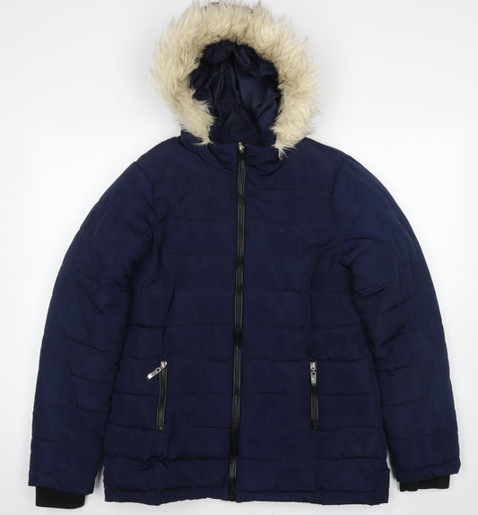 Womens UK Size 12 Dorothy Perkins Blue Puffer Jacket