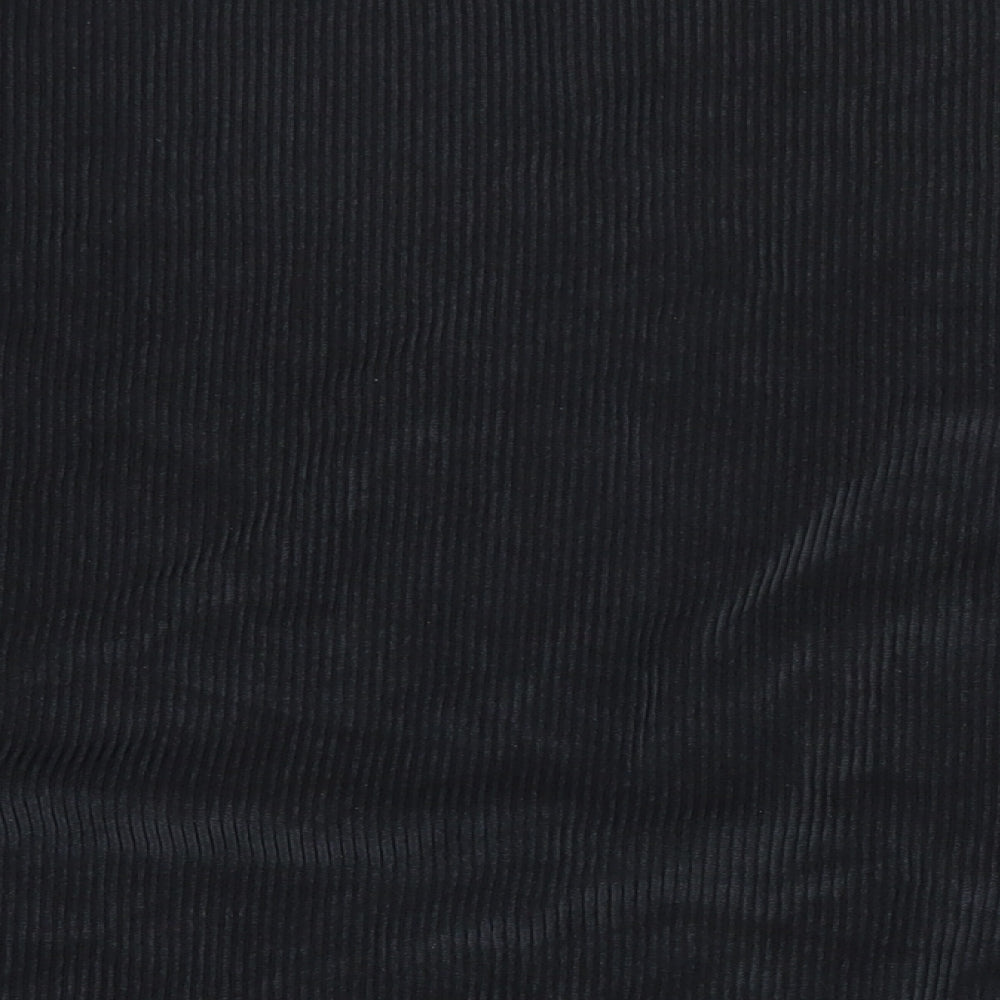 Audrey Mens Black Polyester Button-Up Size S Collared Button - Size S/M