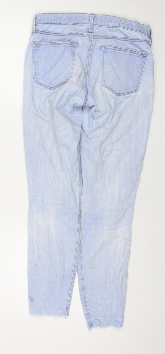 Gap Womens Blue Cotton Cropped Jeans Size 14 L27 in Regular Zip