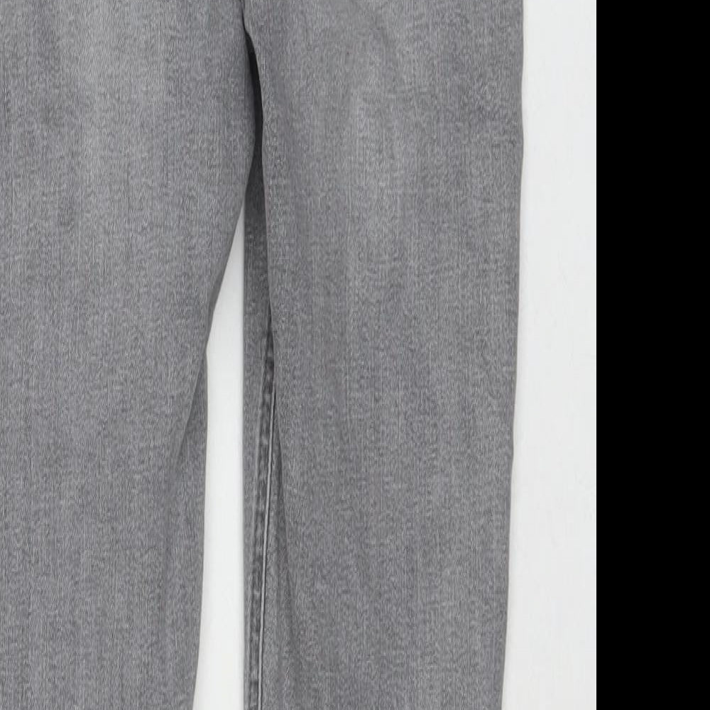 Topshop Womens Grey Cotton Skinny Jeans Size 25 in L30 in Regular Zip