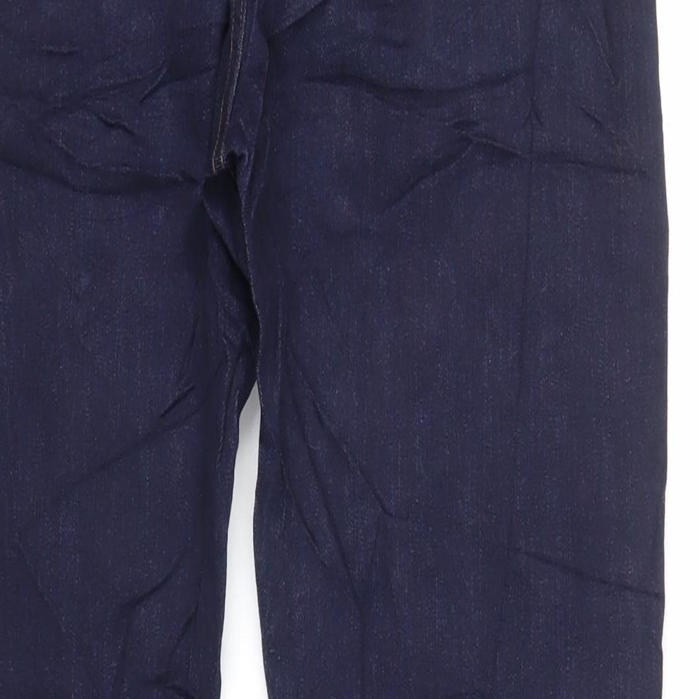 Marks and Spencer Mens Blue Cotton Tapered Jeans Size 30 in L31 in Regular Zip