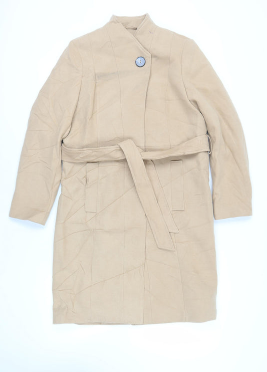 Womens UK Size 14 Marks and Spencer Beige Overcoat