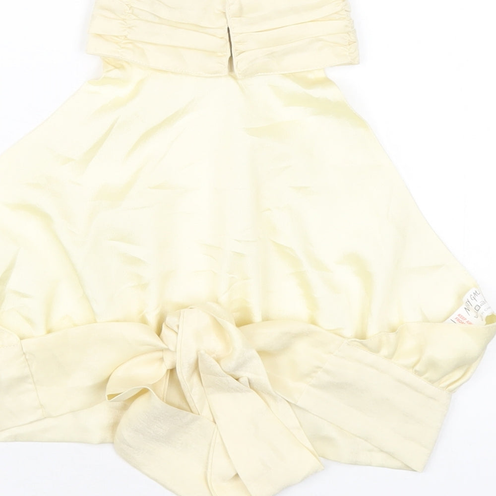 Womens UK Size 10 Nasty Gal Ivory Basic T-Shirt