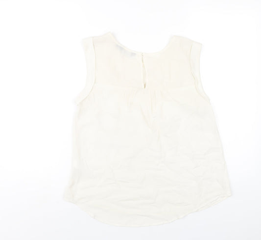 Womens UK Size 12 New Look Ivory Basic Tank