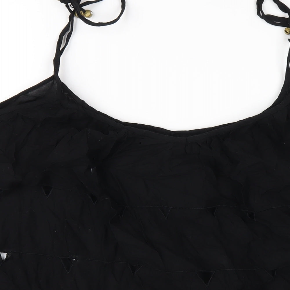 Womens UK Size M Topshop Black Camisole T-Shirt