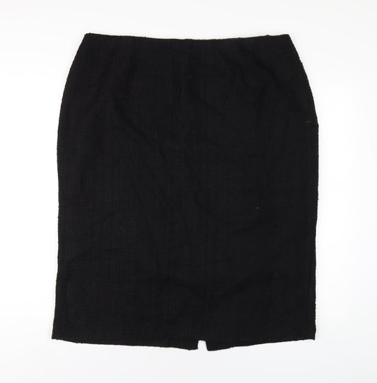 Femme Womens Black Polyester Straight & Pencil Skirt Size 20 Zip