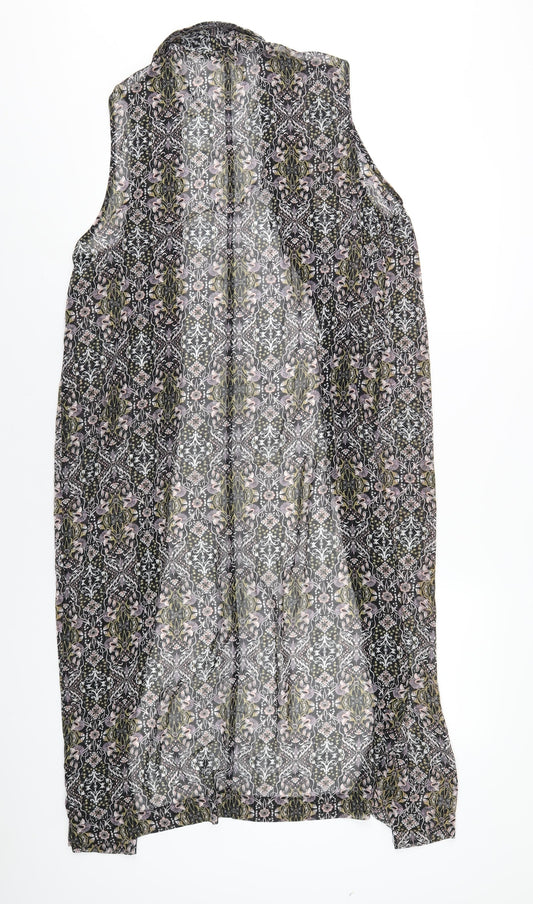 Miss Selfridge Womens Multicoloured Floral Polyester Kimono T-Shirt Size 14 V-Neck
