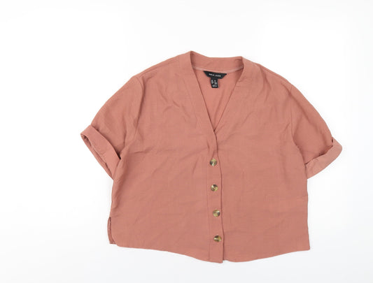 Womens UK Size 8 New Look Brown Basic T-Shirt