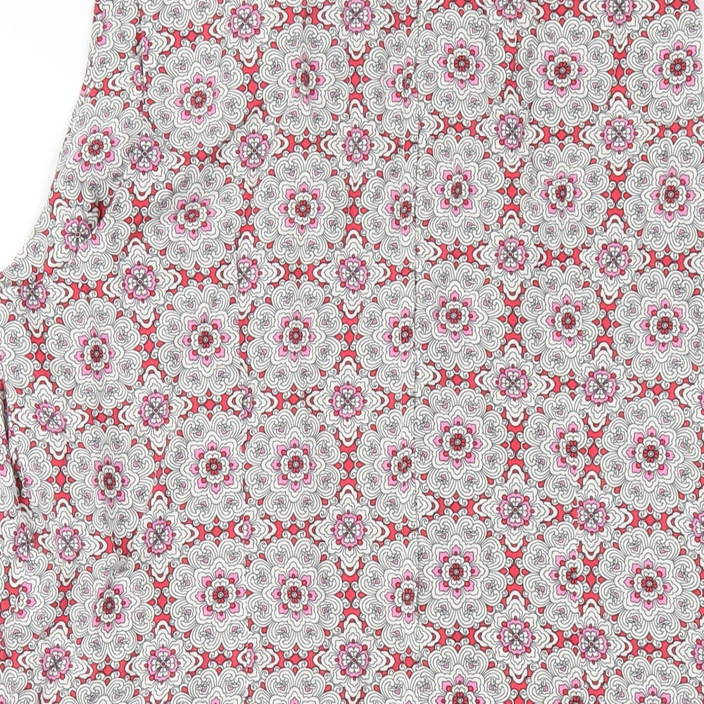 Dorothy Perkins Womens Multicoloured Geometric Viscose A-Line Size 18 Round Neck Zip