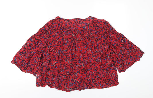 Womens UK Size S Gap Red Basic T-Shirt