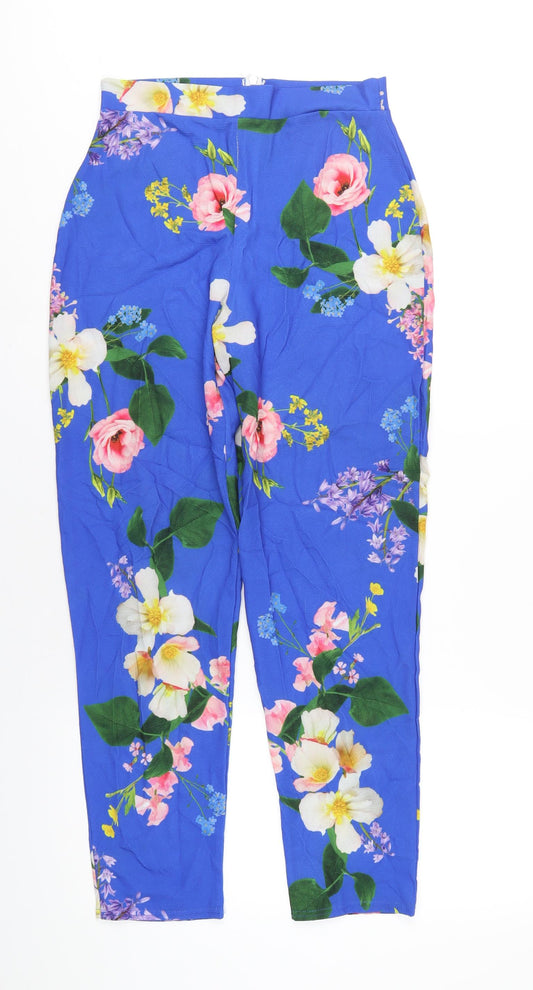 Womens UK Size 8 Boohoo Regular Fit Blue Trousers