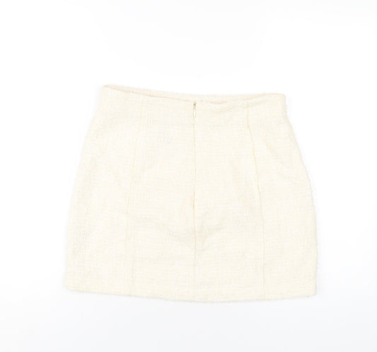Womens UK Size XL Zara A-Line Tweed Skirt