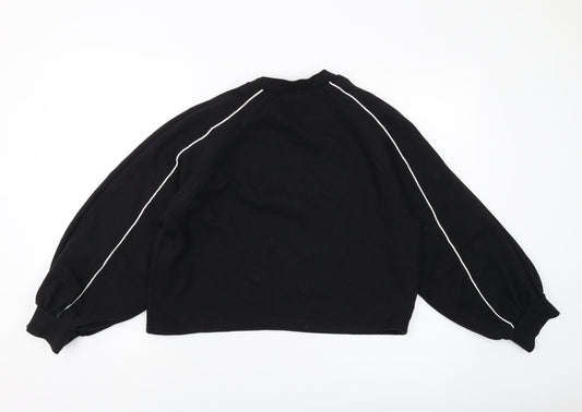 Womens UK Size 14 Boohoo Black Pullover Sweatshirt