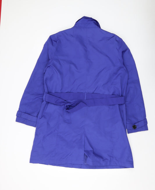 Damart Womens Blue Overcoat Coat Size 16 Button