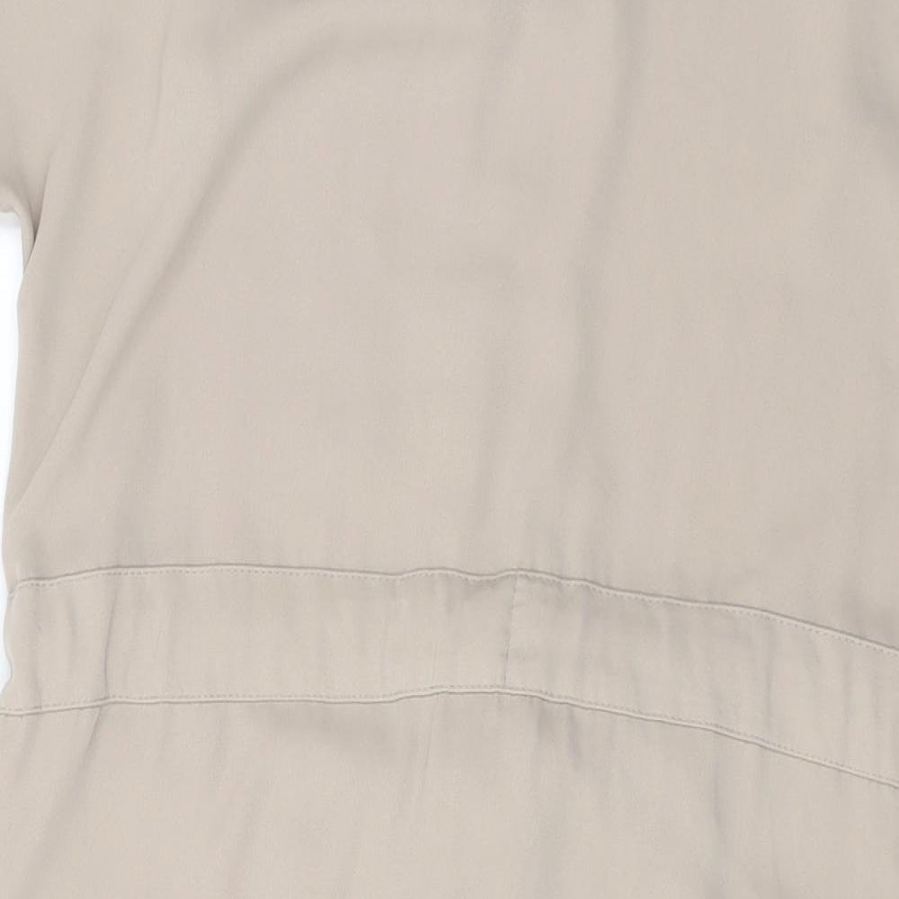 Dorothy Perkins Womens Beige Polyester Shirt Dress Size 10 Collared Button