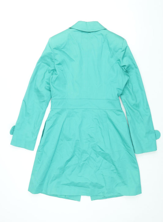 Debenhams Womens Blue Overcoat Coat Size 8 Button