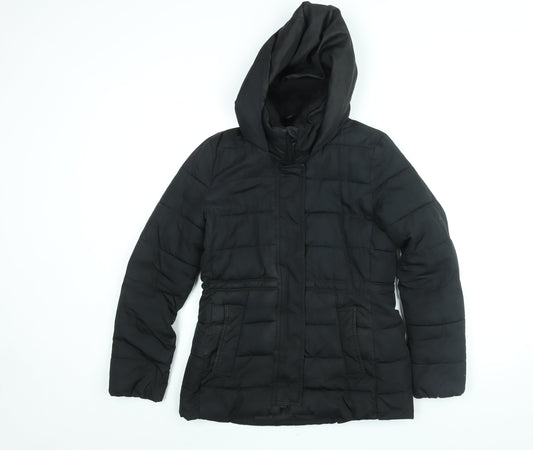 Womens UK Size XS Gap Black Quilted Coat