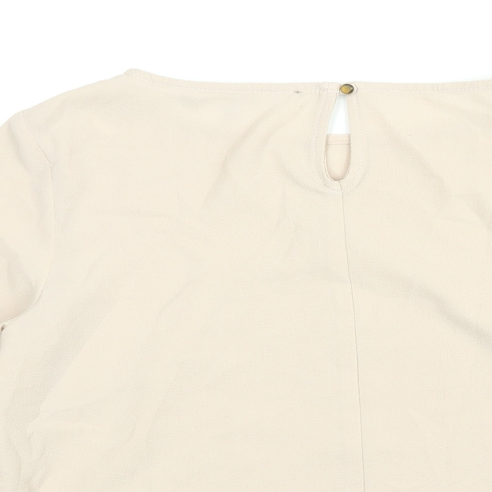 Womens UK Size 10 Red Herring Beige Basic Blouse