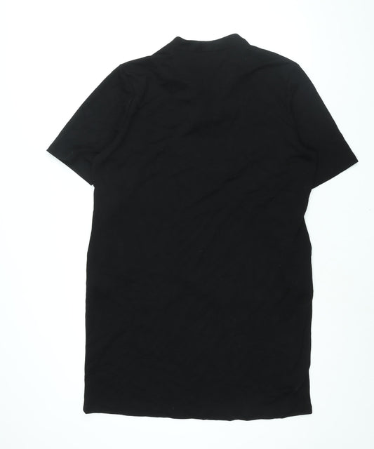Viz-A-Viz Womens Black Polyester Sheath Size L V-Neck Pullover
