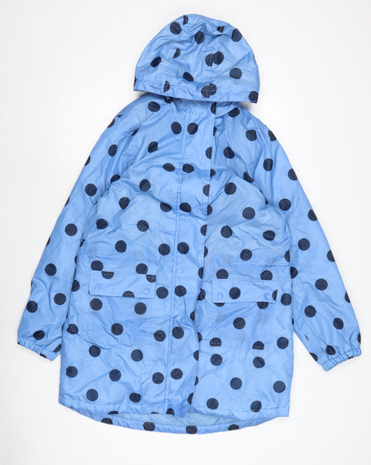 Womens UK Size 12 Cotton Traders Blue Rain Coat