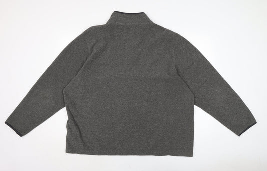 Marks and Spencer Mens Grey Mock Neck Polyester Pullover Jumper Size 2XL Long Sleeve