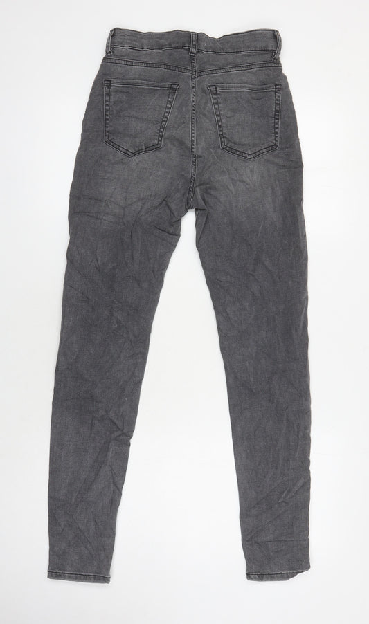 M&S Womens Grey Cotton Skinny Jeans Size 8 L27 in Regular