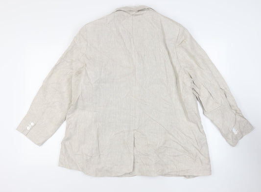Autograph Womens Beige Jacket Blazer Size 24 Button