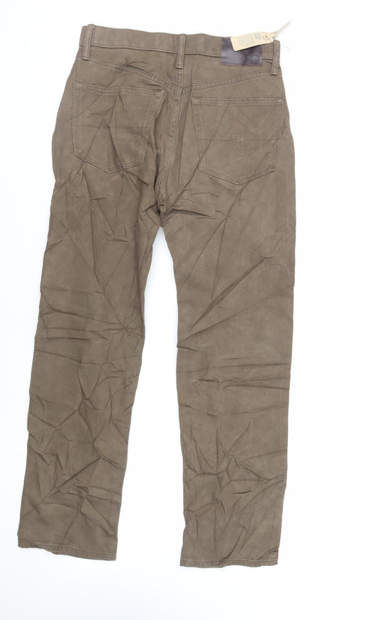 Denim & Co. Mens Brown Cotton Straight Jeans Size 30 in L29 in Regular Zip