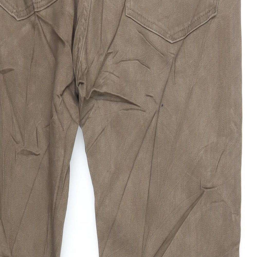 Denim & Co. Mens Brown Cotton Straight Jeans Size 30 in L29 in Regular Zip