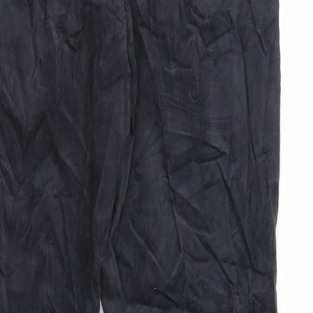 Marks and Spencer Mens Black Cotton Trousers Size 30 in L31 in Regular Zip