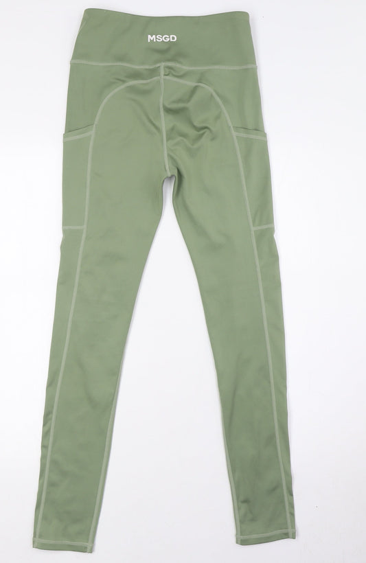 Womens UK Size 8 Missguided Capri Green Leggings