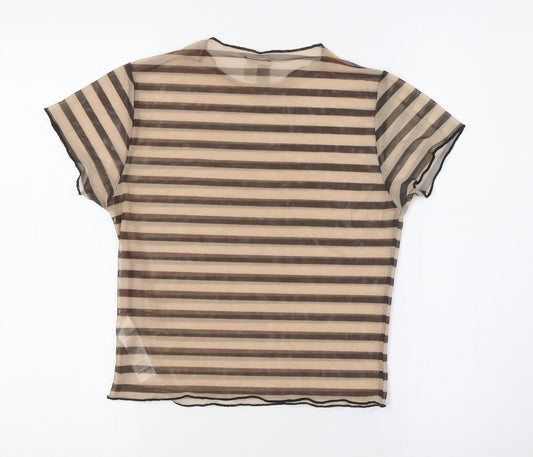 Womens UK Size 10 ASOS Brown Basic Button-Up