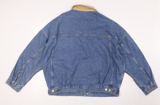 ASOS Mens Blue Jacket Size L Button - Cord Collar