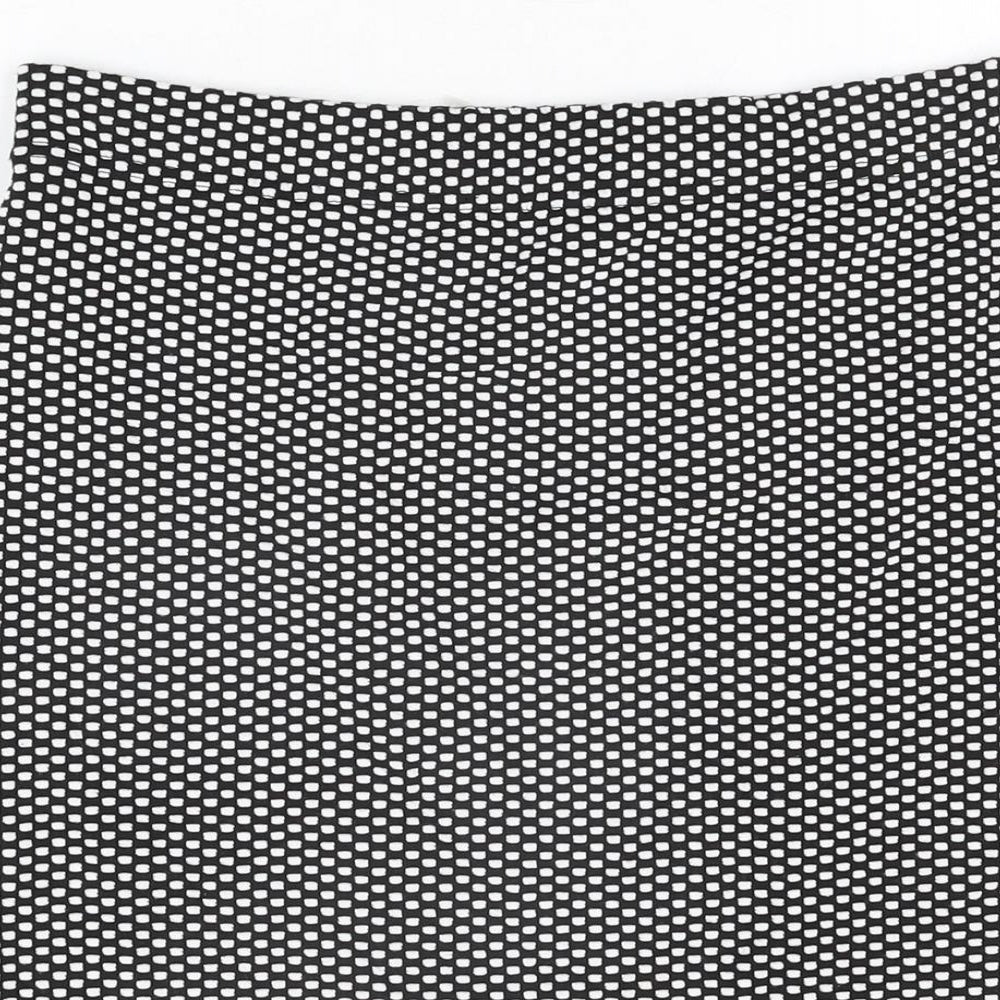 M&Co Womens Black Geometric Polyester Straight & Pencil Skirt Size 12