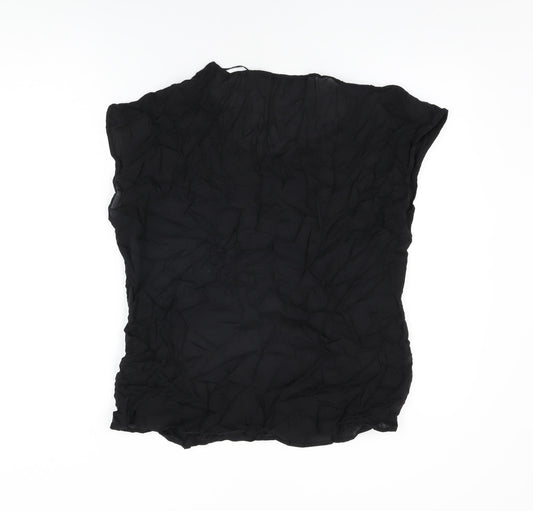 Sandwich Womens Black Viscose Basic T-Shirt Size 16 Round Neck