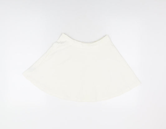 Cider Womens White Polyester Skater Skirt Size XS Zip