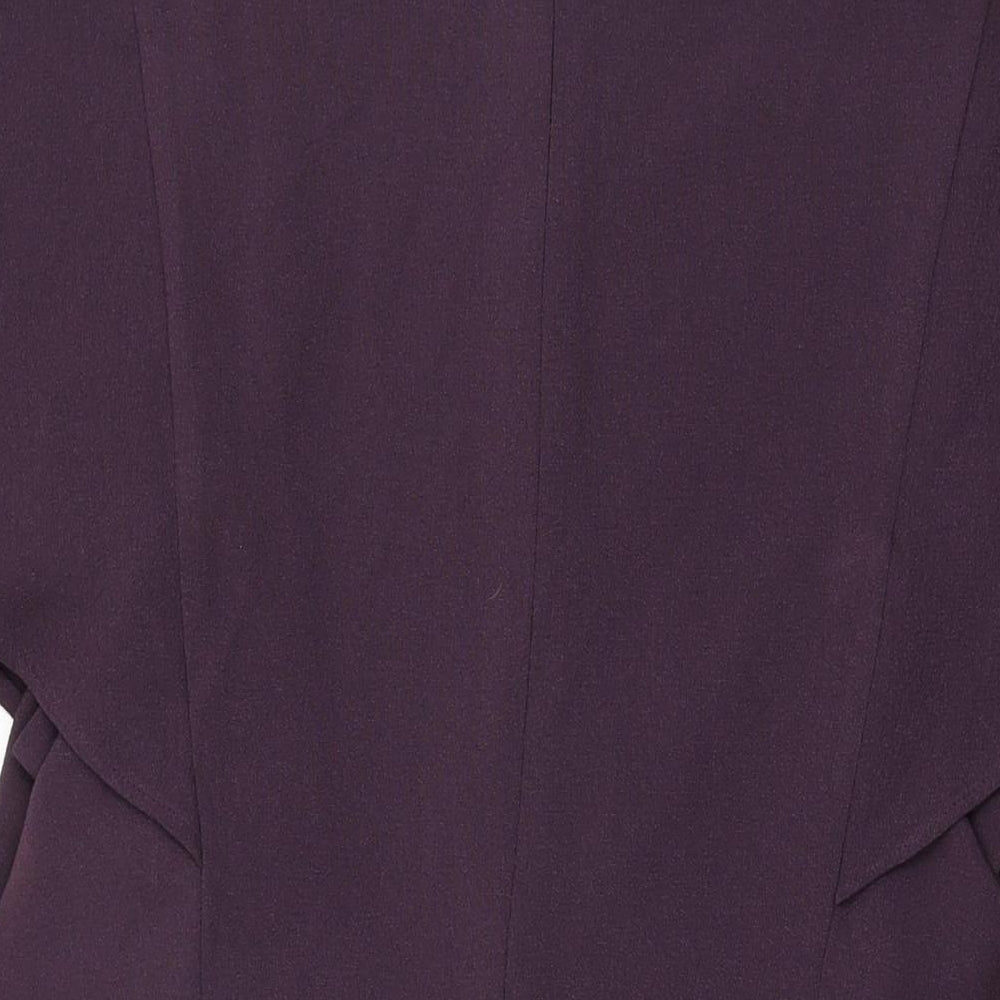 Capsule Womens Purple Polyester Shift Size 18 Round Neck Zip