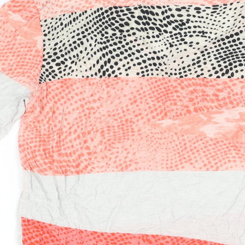 Betty Barclay Womens Multicoloured Geometric Viscose Basic T-Shirt Size 8 V-Neck