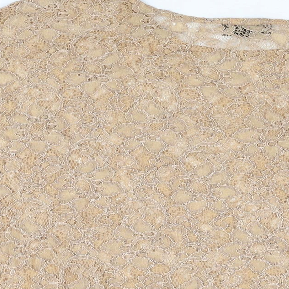 Womens UK Size 16 Topshop Beige Basic T-Shirt