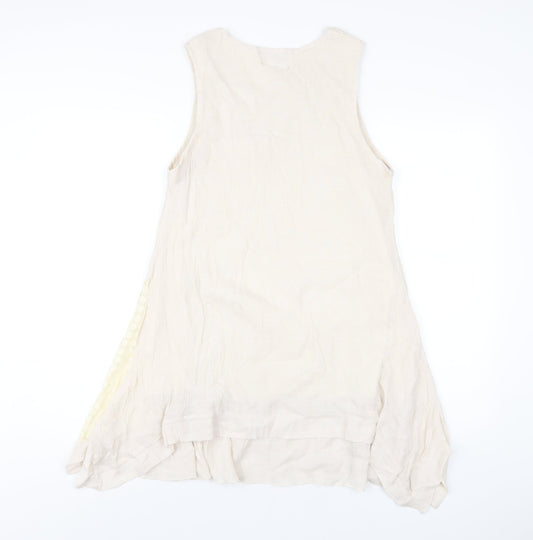 Apricot Womens Beige Viscose Tank Dress Size 14 Round Neck Pullover