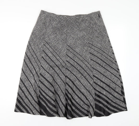 Marks and Spencer Womens Grey Polyester A-Line Skirt Size 14