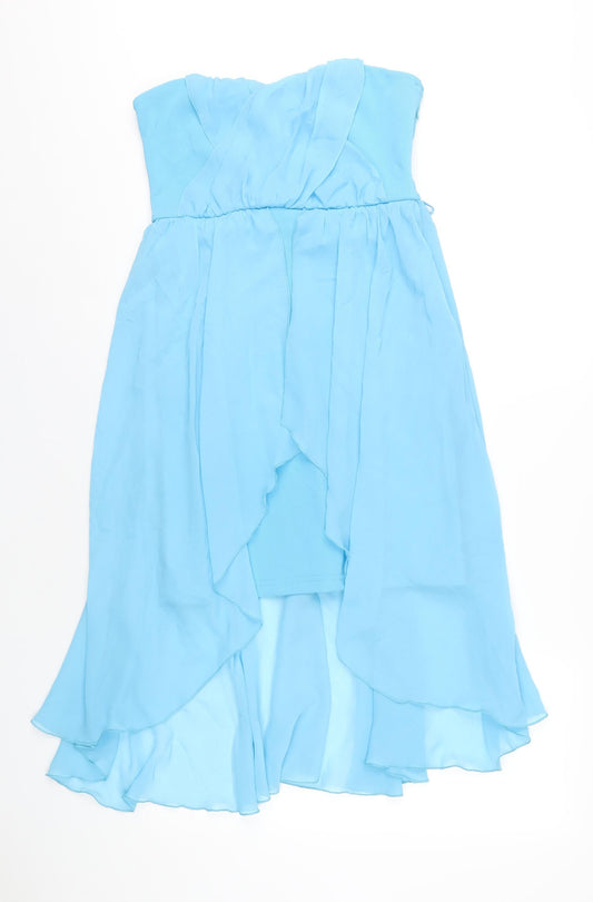 Additional front view of Red Herring women’s blue polyester a-line, size UK 10, sweetheart zip