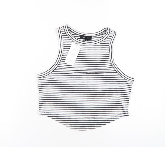 Womens UK Size 12 New Look White Cropped Tank