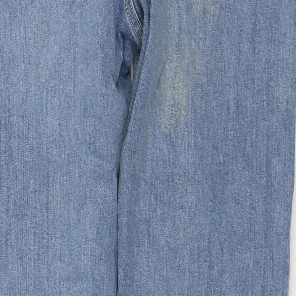Denim & Co. Womens Blue Cotton Straight Jeans Size 32 in L30 in Regular Zip